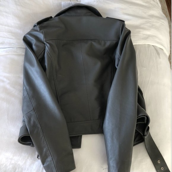 Grey Genuine Leather Jacket - HUGE DISCOUNT - Picture 2 of 5